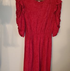 Vintage 70s red velvet dress